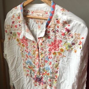 Johnny Was Biya embroidered tunic - S